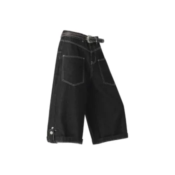 FFOMKE Denim Shorts Unisex Original Denim Black