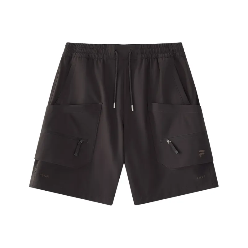 FILA FUSION Casual Shorts Men Dark Brown Gray-0
