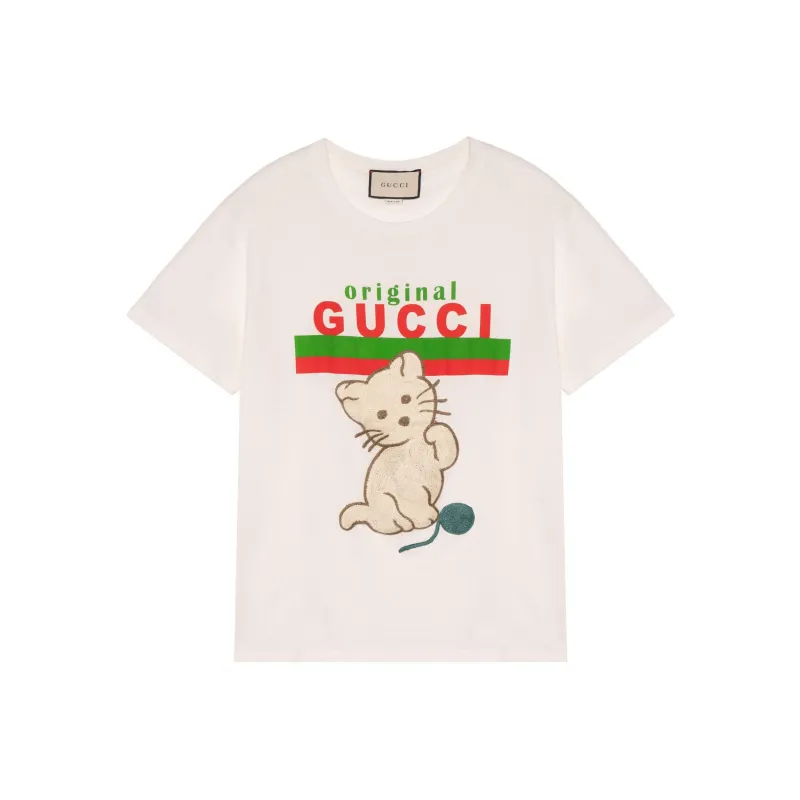 GUCCI Kitten Relaxed fit T shirt-0