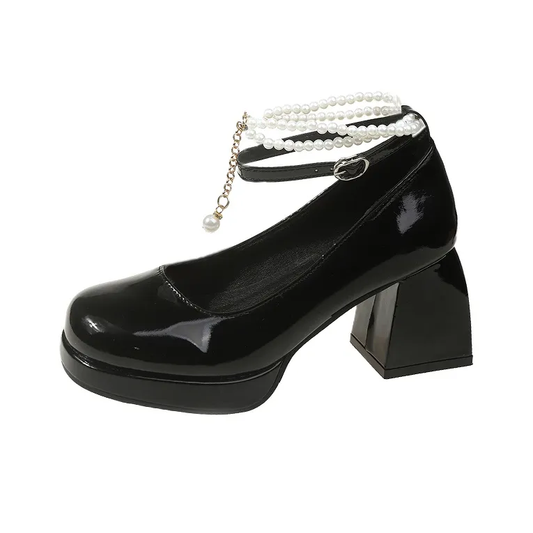 Yang Nianhua Chunky Heel High Heels Women's-3