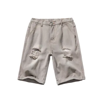 Ghost Mask Denim Shorts Unisex Gray