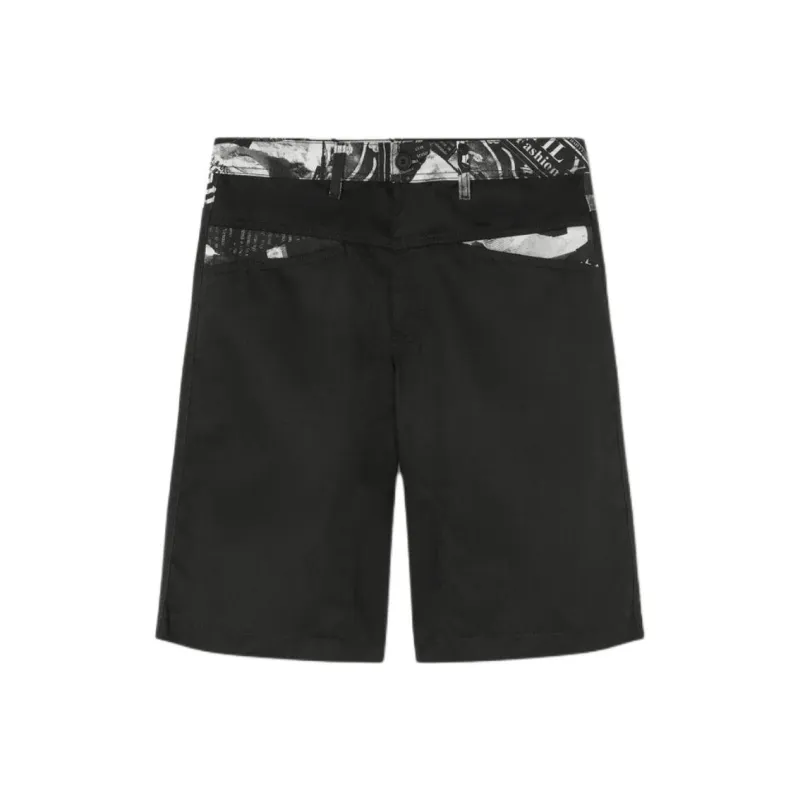 VERSACE JEANS COUTURE Magazine Cotton Shorts-0
