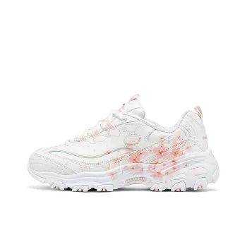 Skechers DLITES Anti Slip And Wear Resistant Height Increasing Low Top Chunky Sneakers Women's White Pink