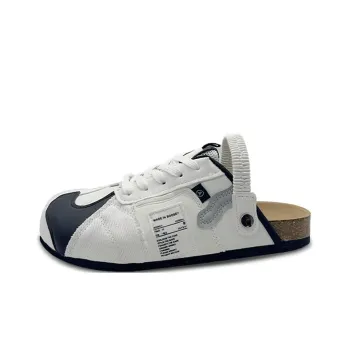 GULIA Abrasion Resistant Slip Resistant Closed Toe Slippers Women's Reproduction White Black