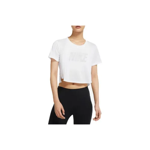 nike ivory Crop Tops Women's White