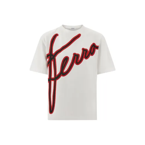 Ferragamo Cursive Logo Detail Short Sleeved T Shirt