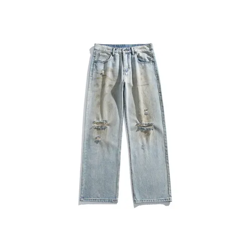OKPI Jeans Unisex Yellow Mud Light Blue