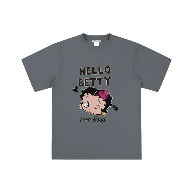 BETTY BOOP Drop Shoulder Sleeve T Shirt Women's-0