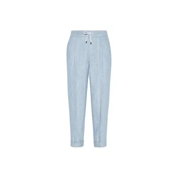Brunello Cucinelli Pleated Linen Trousers