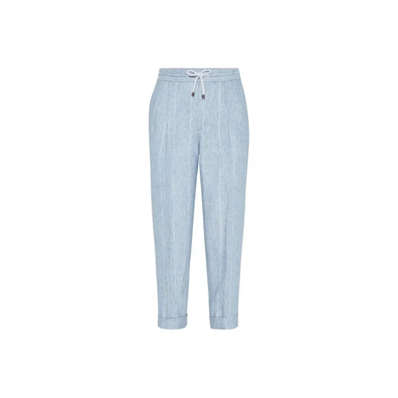 Brunello Cucinelli Pleated Linen Trousers-0
