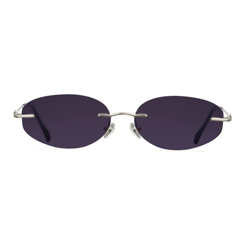 CYXUS Metal Oval Sunglasses Unisex-1