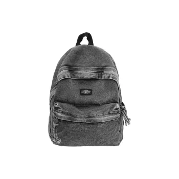 ZOGA Denim University Student Outdoor Backpack Unisex Black/Blue