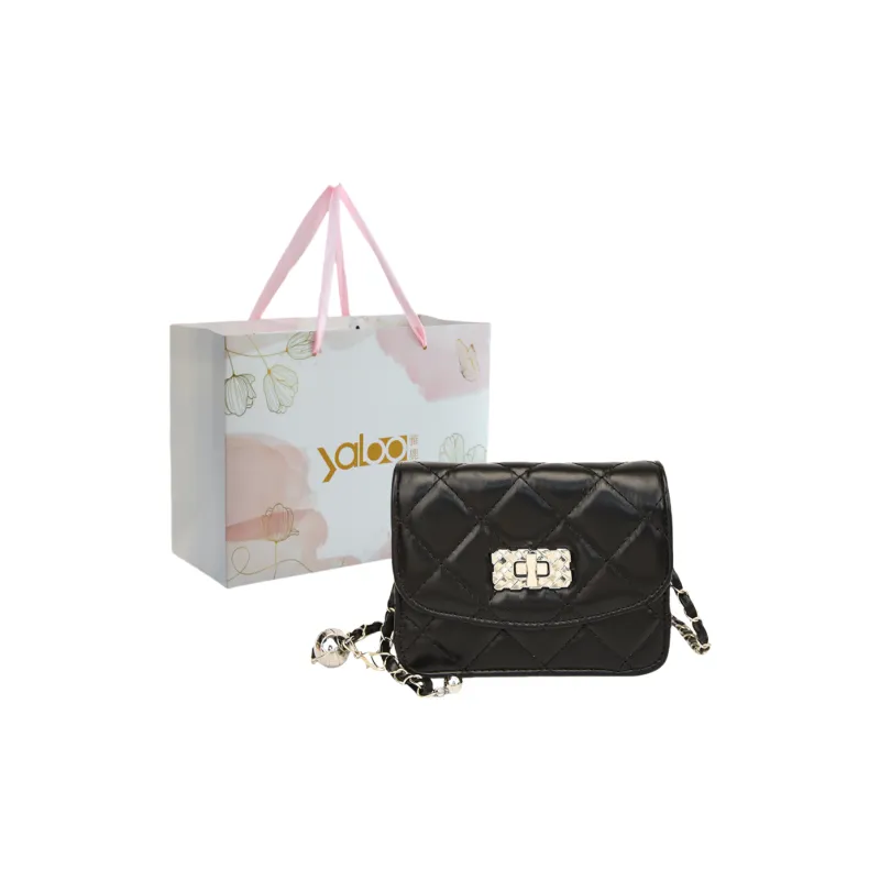 Yalu PU Crossbody Bag Unisex Black/White/Silver-0