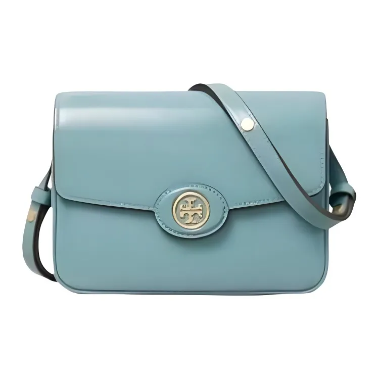 TORY BURCH Robinson Cow Leather Tofu Bag Handbag Shoulder Bag Medium Size Women's Deep Turquoise-0