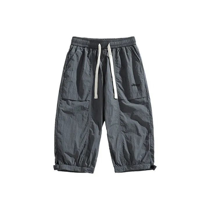 Jeep Mid Rise Lace Up 7/8 Casual Shorts Unisex-5