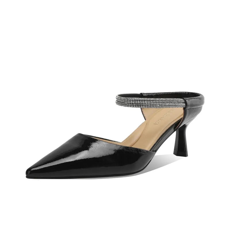 Rosa Bianca Flared Heel High Heels 8cm Women's-0