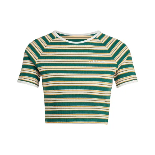 adidas originals '80S RIB STRIPE BABY TEE 'Collegiate Green'