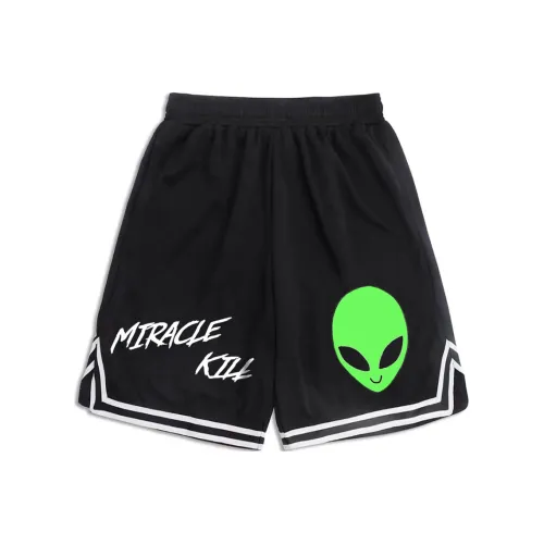 MIRACLE KILL Casual Pants Unisex Black & Green Webbing Black