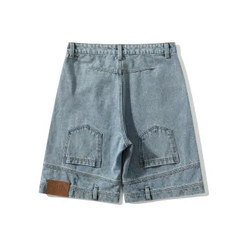 SWAMP AREA Denim Shorts Unisex Blue