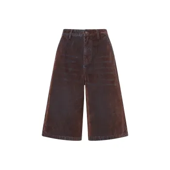 GTRG Denim Shorts Unisex Brown