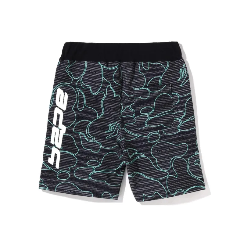 Bape Text Code Camo Sweat Shorts-0