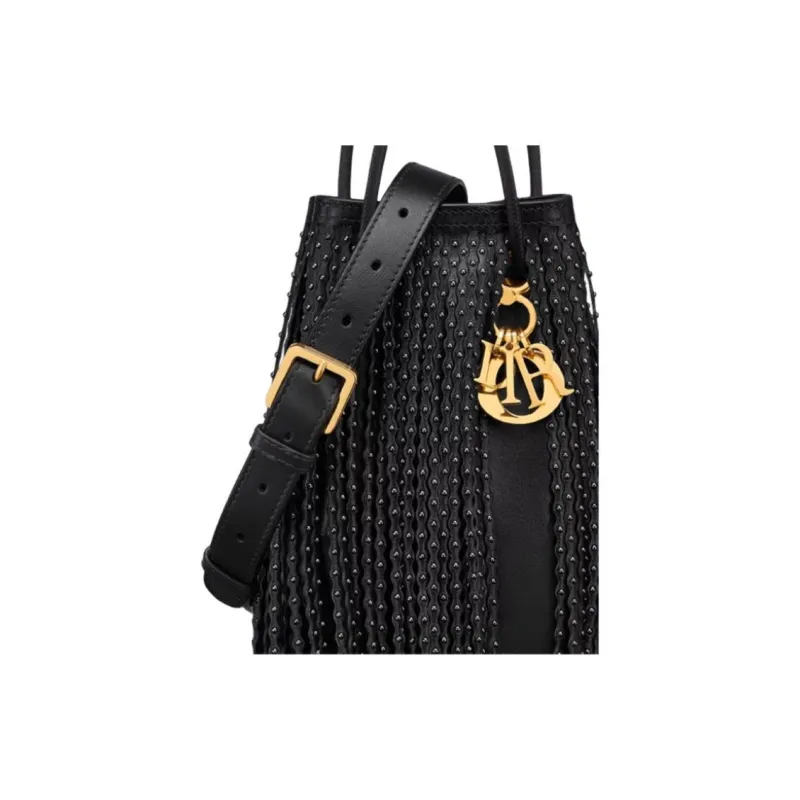 DIOR Sheepskin Bucket Bag, Shoulder Bag, Crossbody Bag, Handbag Mini Women's Black-5