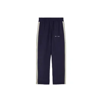 PALM ANGELS Logo Print Linen Track Pants