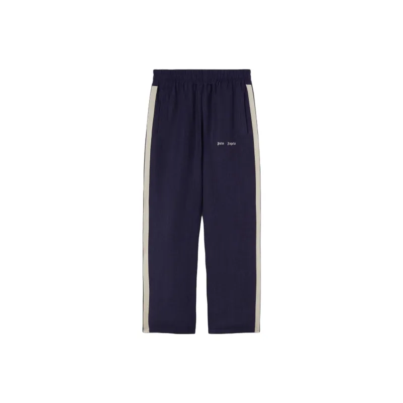 PALM ANGELS Logo Print Linen Track Pants-0