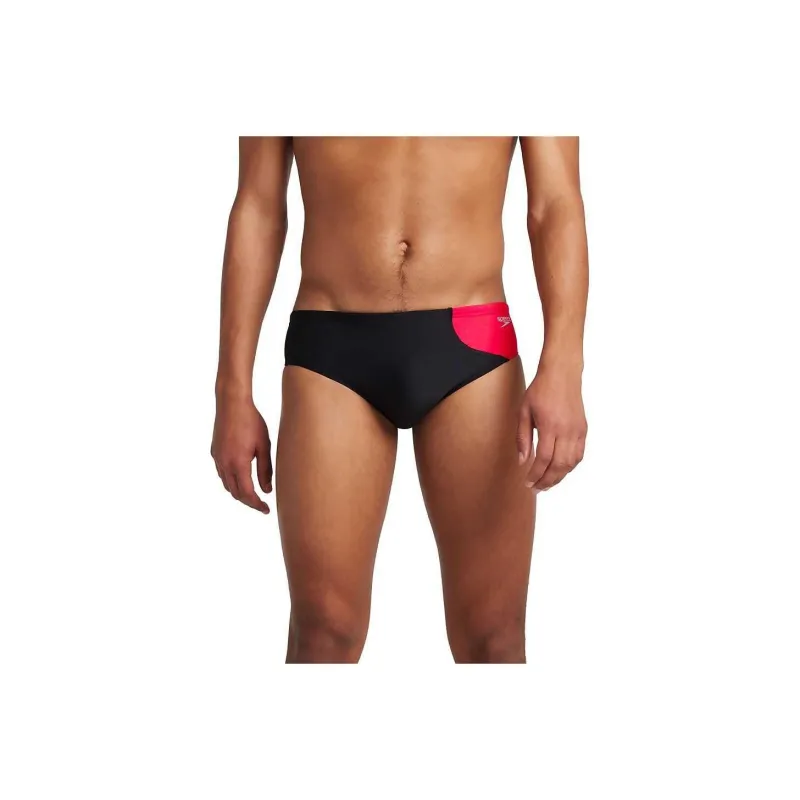 Speedo Asymmetrical Colorblock One Brief Red Swimming Shorts Men's-6