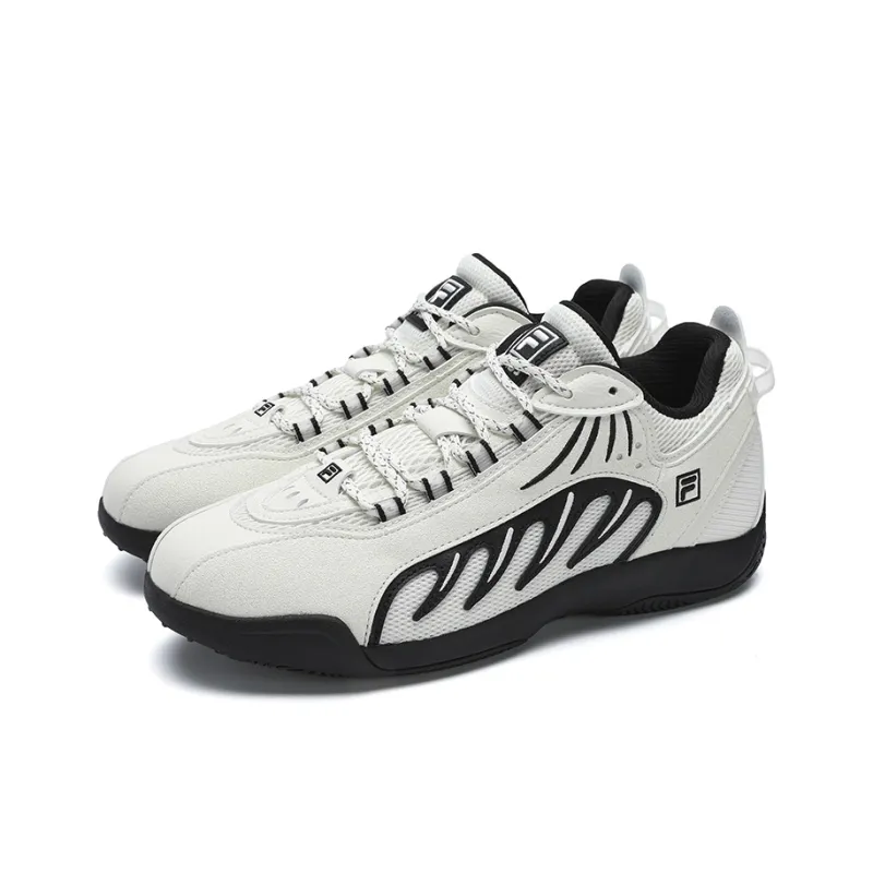FILA Vintage Collection ADE 2025 Anti Slip Wear Resistant Low Top Casual Shoes Women's White Black-2