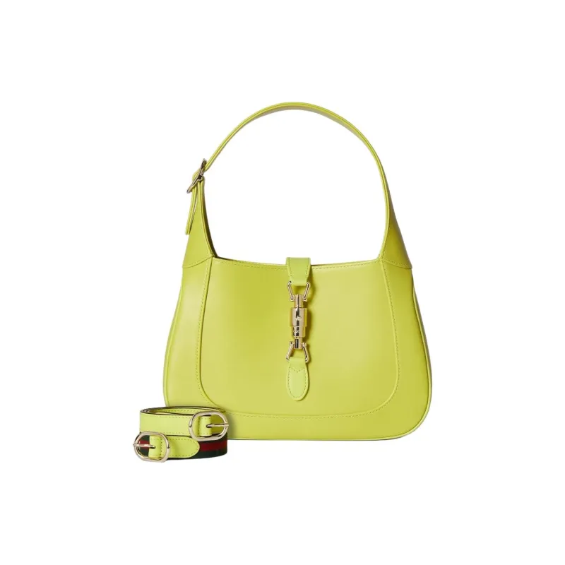 GUCCI Jackie 1961 Leather One Shoulder Handbag Small Size Women's Emerald Green-1