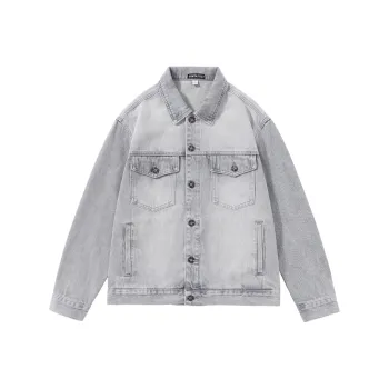 SANTASTIC Denim Jacket Men's Light Gray