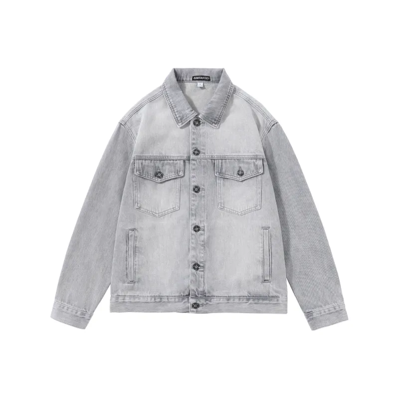 SANTASTIC Denim Jacket Men's Light Gray-0