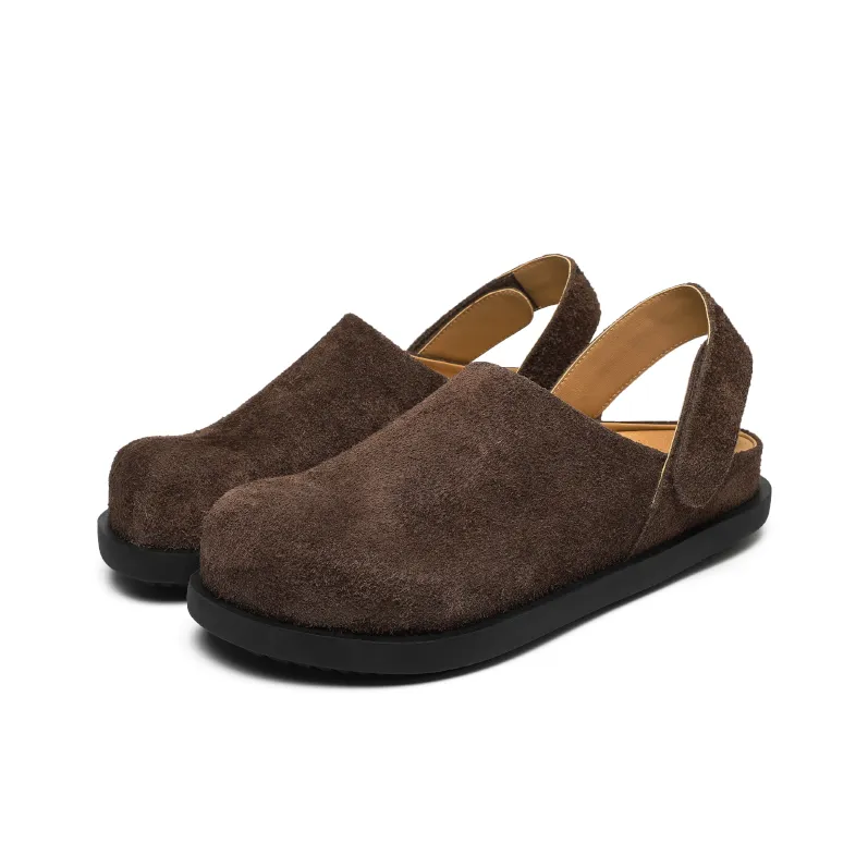 Angelmi Abrasion Resistant Slip Resistant Closed Toe Slippers Men's Brown-1
