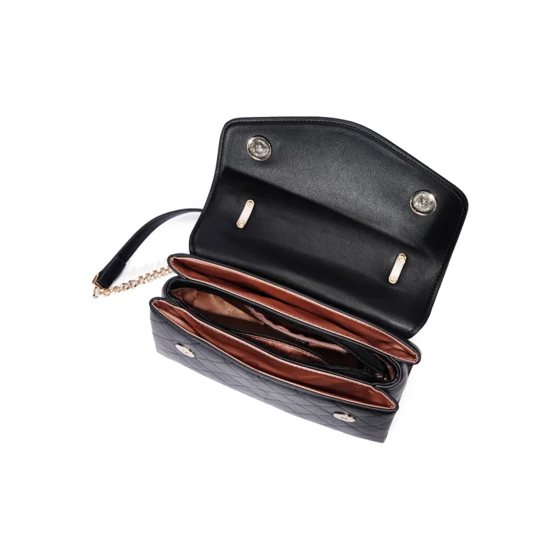 Dubaolu Polyurethane Envelope Bag, Shoulder Bag, Crossbody Bag Medium Size Women's Gray White/Ecru/Black-11