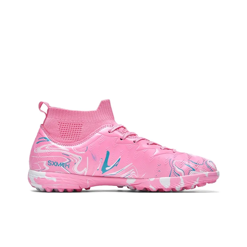 Binary TF Turf Cushioning Abrasion Resistant Lightweight Slip Resistant Soccer Shoes Unisex Rose Pink-2
