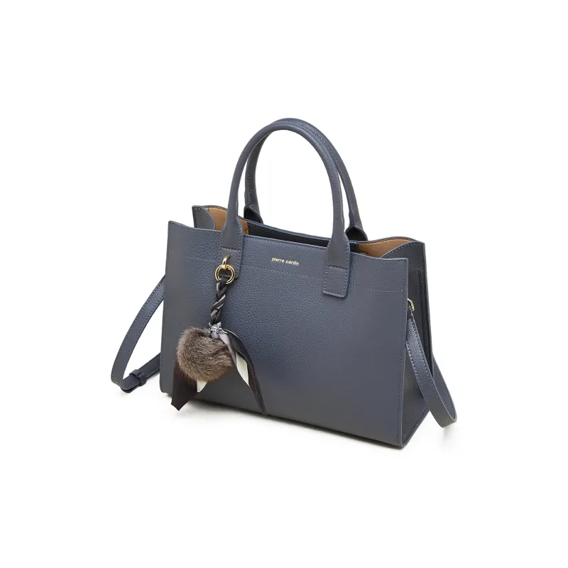 PIERRE CARDIN Split Cow Leather Handbag, Shoulder Bag, Crossbody Bag Regular Women's Blue/Beige/Milk Tea-3