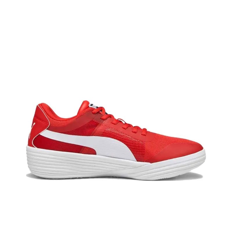 PUMA Clyde All Pro Anti Slip Wear Resistant Low Top Basketball Shoes Men's Red White-1