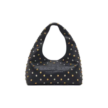 MARC JACOBS Cow Leather Shoulder Bag Medium Size Women's Black
