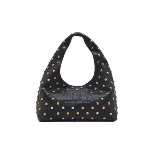 MARC JACOBS Cow Leather Shoulder Bag Medium Size Women's Black