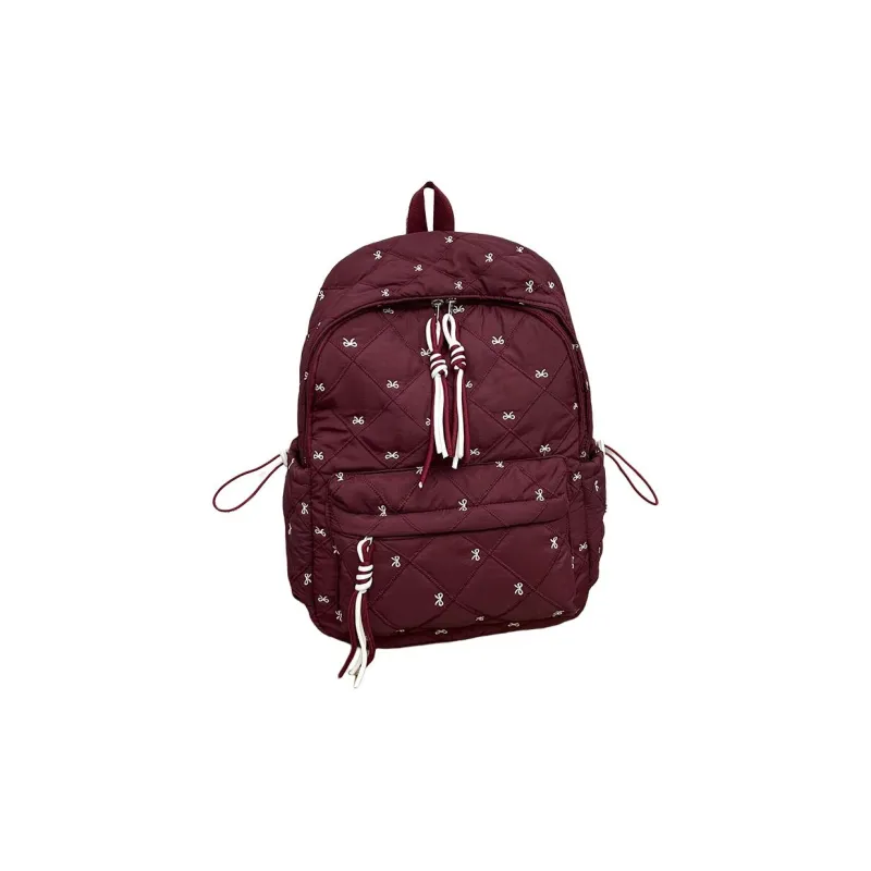 MOK Oxford Backpack Women's Black/Pink/Burgundy/Light Brown/Beige-10