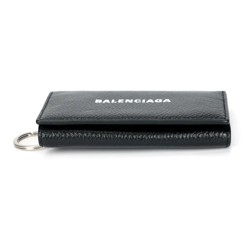 Balenciaga Calfskin Key Pouch Men Black-3