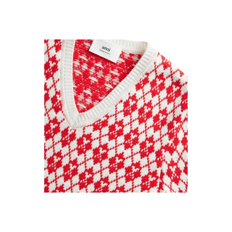 AMIPARIS Ami De Coeur Argyle Jumper-1