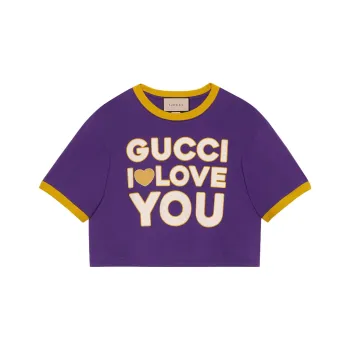 GUCCI SS23 Drop Shoulder Sleeve T Shirt Women's Dark Purple