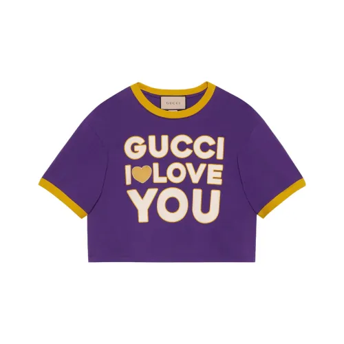 GUCCI SS23 Drop Shoulder Sleeve T Shirt Women's Dark Purple