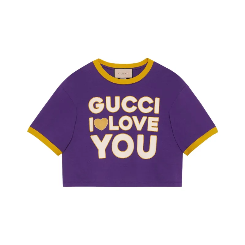 GUCCI SS23 Drop Shoulder Sleeve T Shirt Women's Dark Purple-0