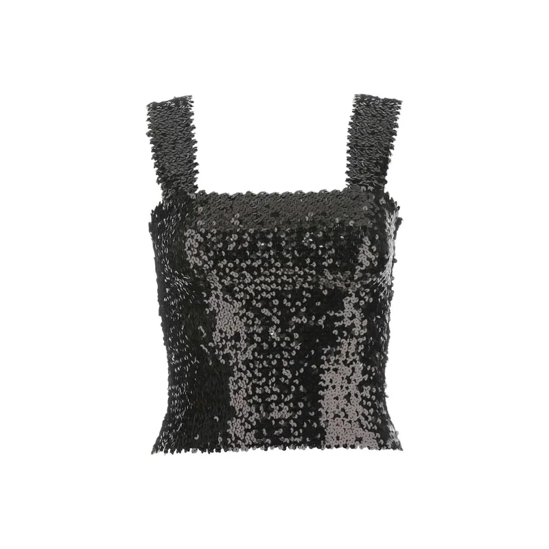 SAINT LAURENT Sequin Sleeveless Top-0