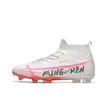 Binary Soccer Shoes Unisex High Top Pink