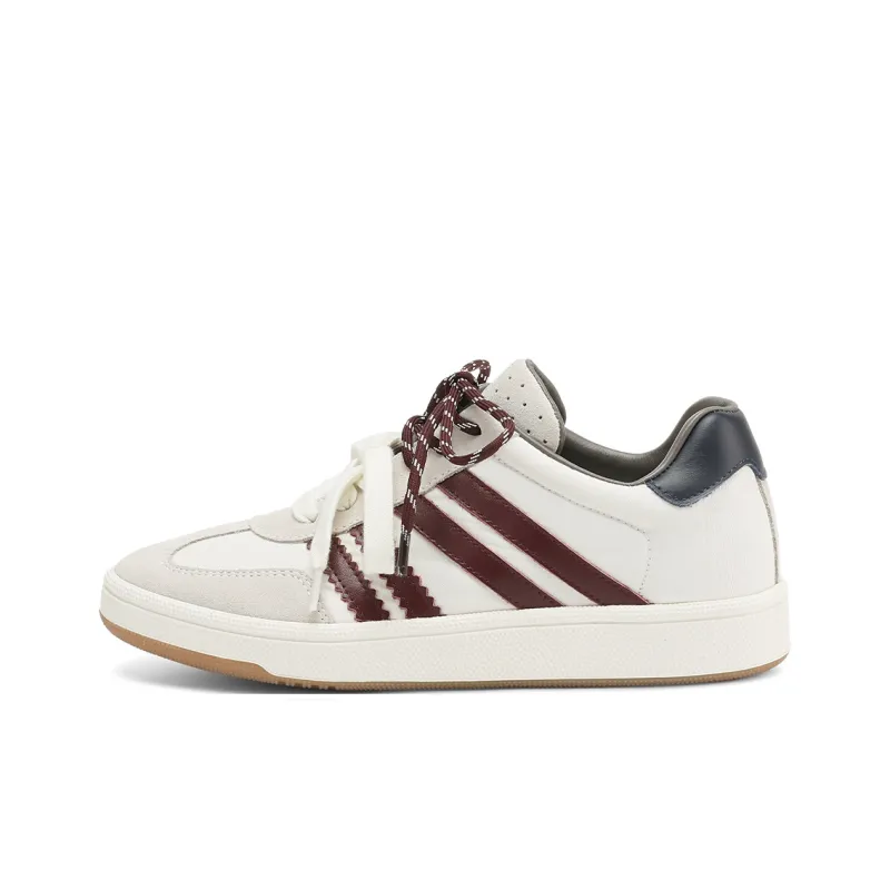 Rosa Bianca Lightweight Height Increasing Low-Top Skateboard Shoes Women's Ecru-7
