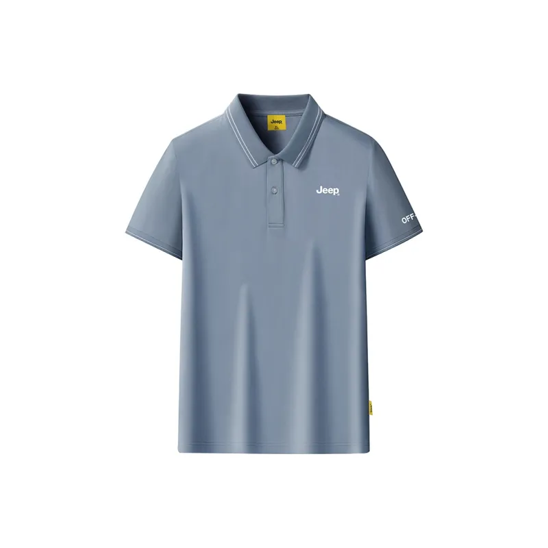 Jeep Polo Shirt Unisex Gray Blue-1